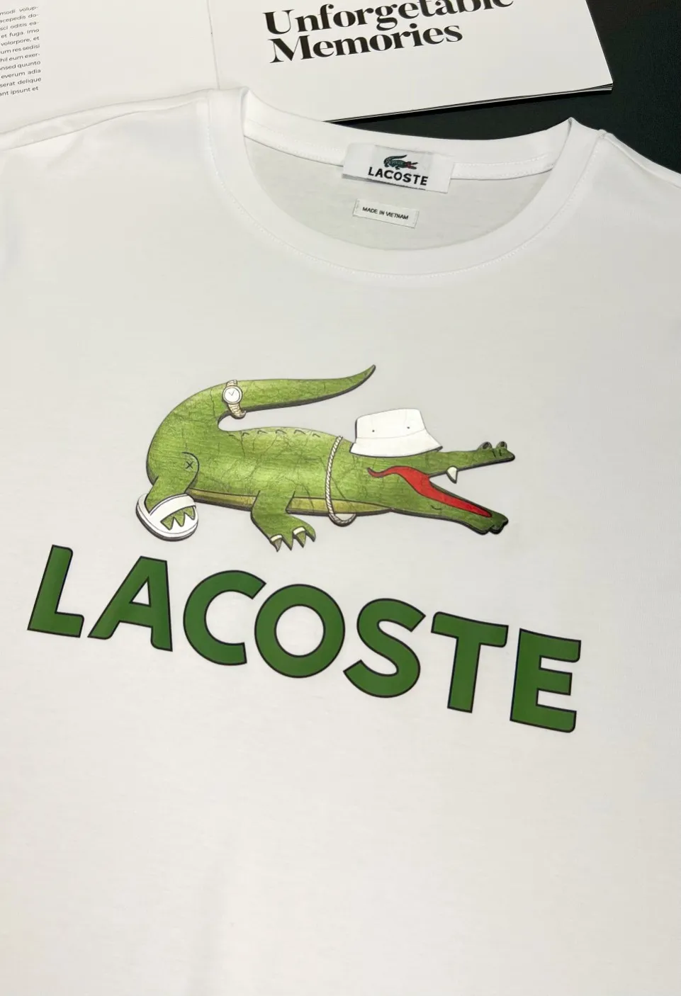 2026 New Arrival mercerized cotton spring and summer 200g short-sleeved T-shirt logo: LACOSTE Process: silicone Color: black/white Sizes: M-3XL